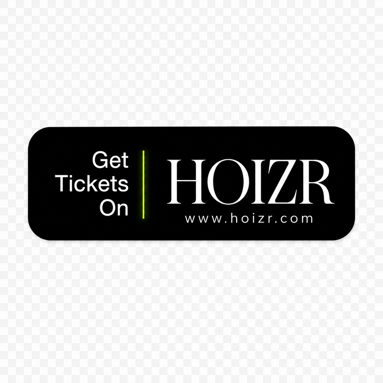 Get tickets · black Hoizr flyer sticker