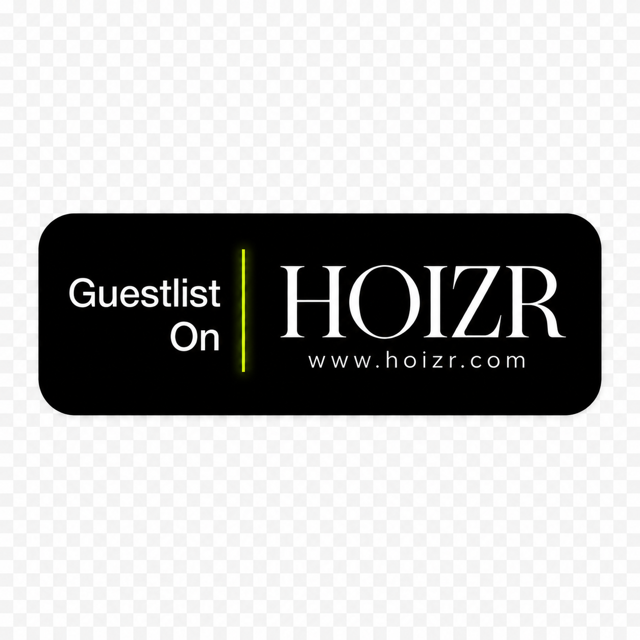 Guestlist · black Hoizr flyer sticker