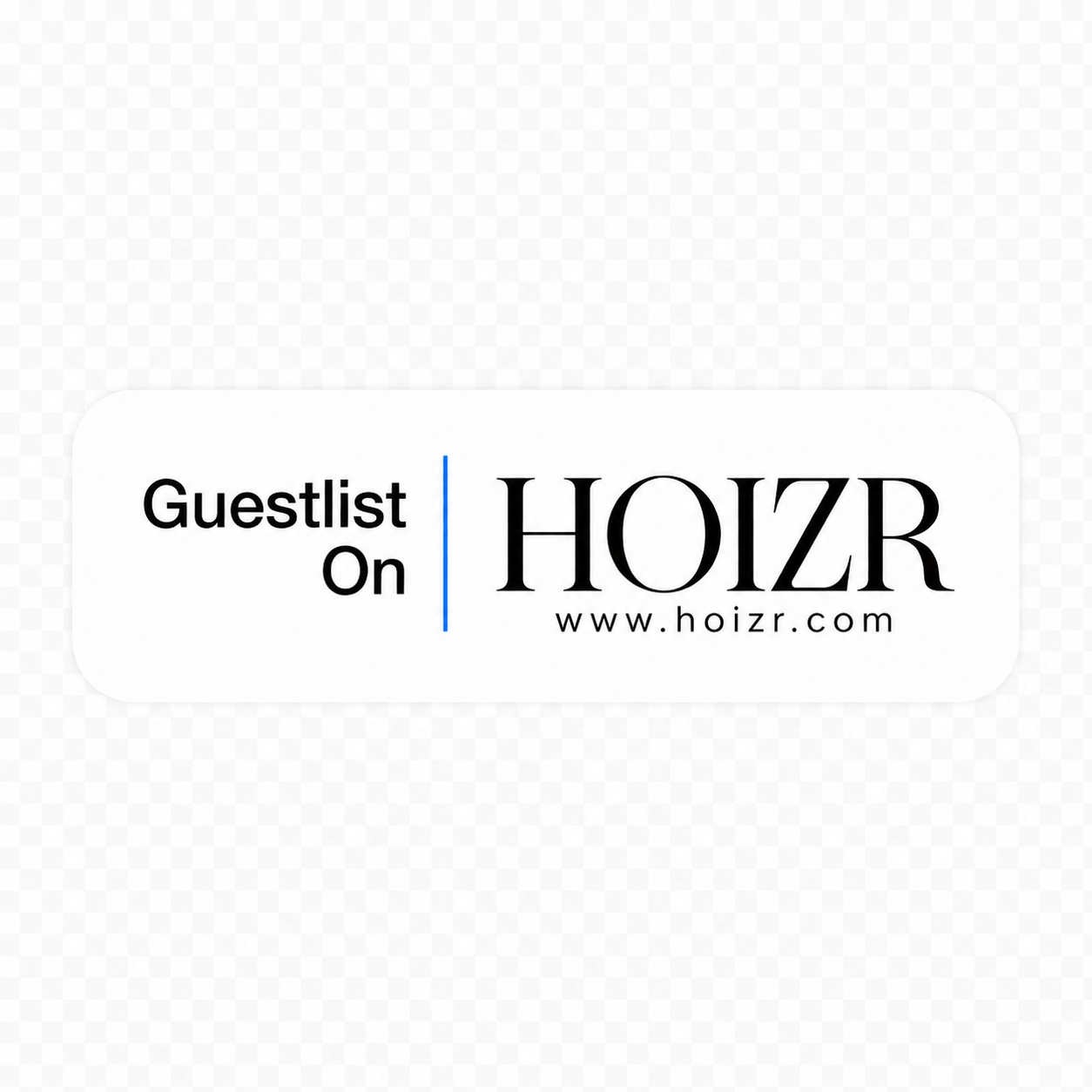 Guestlist · white Hoizr flyer sticker