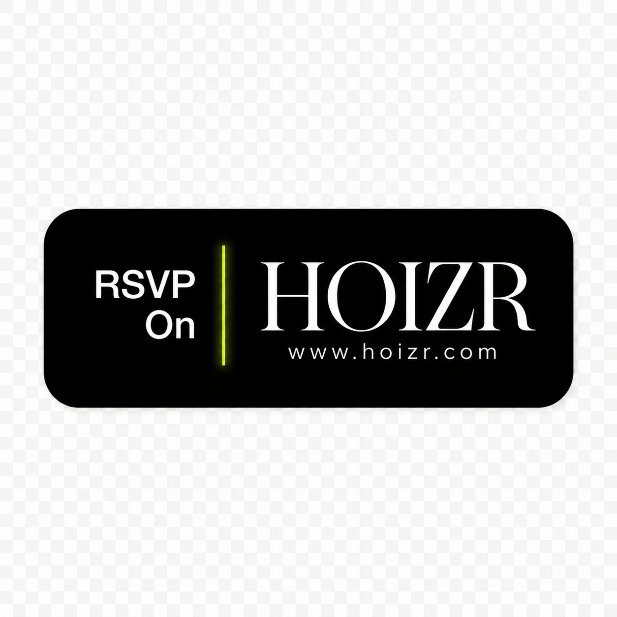 RSVP · black Hoizr flyer sticker