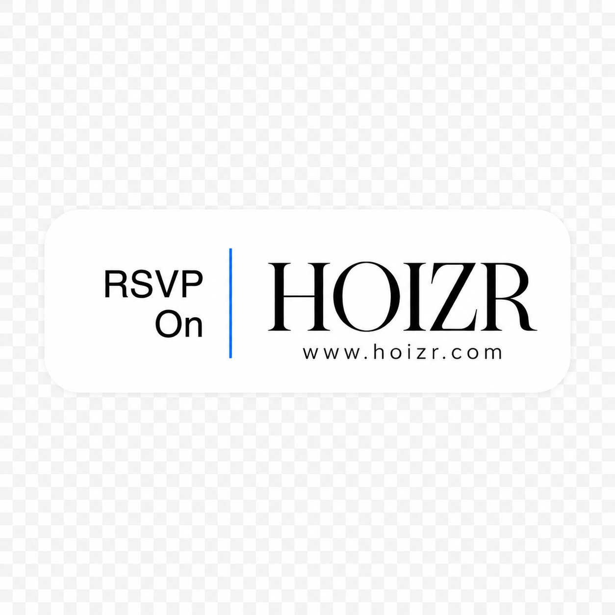 RSVP · white Hoizr flyer sticker